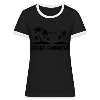 gran canaria - Frauen Kontrast-T-Shirt - Schwarz/Weiß - Vorne - Selfina (174cm)