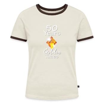 50 ans - L’âge d’or - T-shirt contrasté Femme - bleu/blanc - Devant