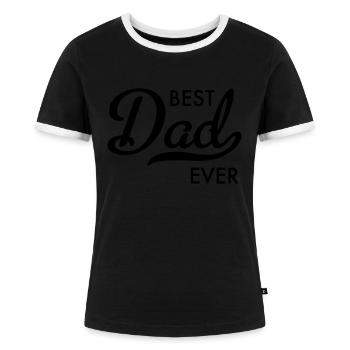 father - Women's Ringer T-Shirt - black/white - Front - Selfina (174cm)