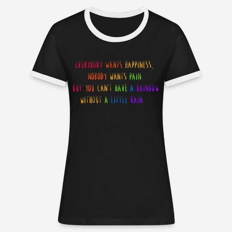 Rainbow saying - Women's Ringer T-Shirt - black/white