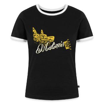 Malinois Design Shirt - T-shirt contrasté Femme - noir/blanc - Devant - Selfina (174cm)