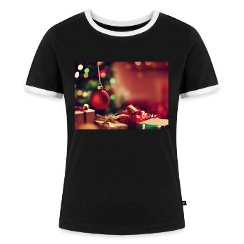 Noël 27 - T-shirt contrasté Femme - noir/blanc - Devant - Selfina (174cm)