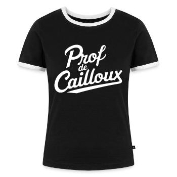 Prof de cailloux - T-shirt contrasté Femme - noir/blanc - Devant - Selfina (174cm)