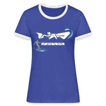 Windkind Futuristic - Frauen Kontrast-T-Shirt - Blau/Weiß - Vorne