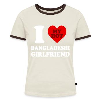 I Love My Bangladeshi Girlfriend Heart - Women's Ringer T-Shirt - blue/white - Front
