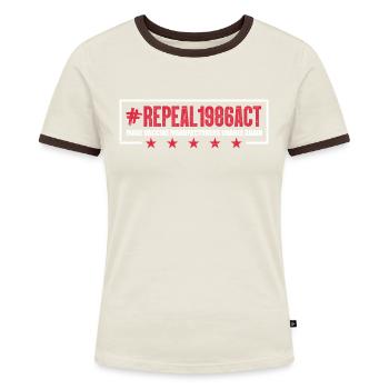 Repeal 1986 act Make vaccine manufacturers unable - Frauen Kontrast-T-Shirt - Blau/Weiß - Vorne