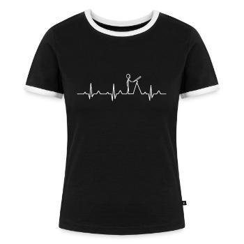 Heartbeat Astro - T-shirt contrasté Femme - noir/blanc - Devant - Selfina (174cm)