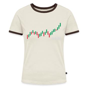 Forex Trader - Candlestick Chart - Trading Shirt - Women's Ringer T-Shirt - blue/white - Front