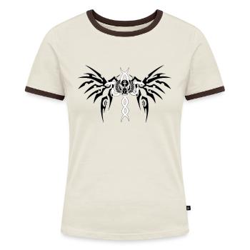 Tech Wing Snake Ank Tribal - Frauen Kontrast-T-Shirt - Blau/Weiß - Vorne