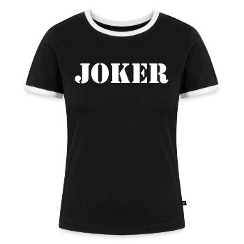 Joker - Frauen Kontrast-T-Shirt - Schwarz/Weiß - Vorne - Selfina (174cm)