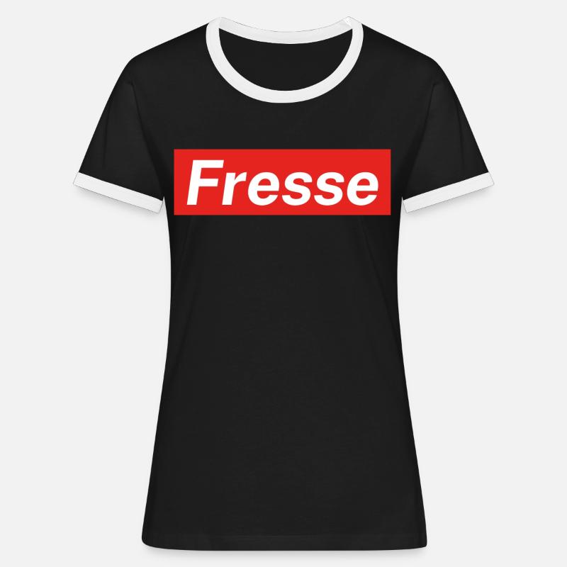 Eating - Women's Ringer T-Shirt - black/white