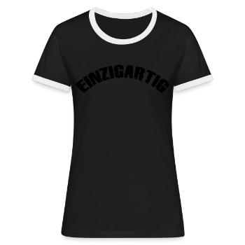 unique - Women's Ringer T-Shirt - black/white - Front - Selfina (174cm)