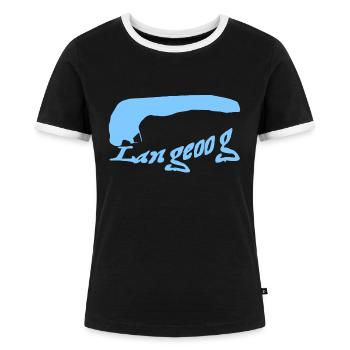 Tatouage Langeoog - T-shirt contrasté Femme - noir/blanc - Devant - Selfina (174cm)