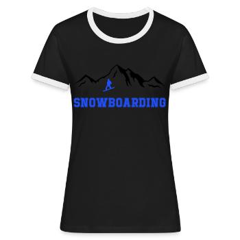 Planche à neige - T-shirt contrasté Femme - noir/blanc - Devant - Selfina (174cm)