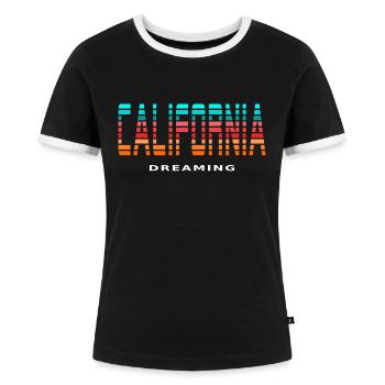California Dreaming - T-shirt contrasté Femme - noir/blanc - Devant - Selfina (174cm)