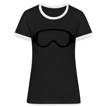 Skibrille - Frauen Kontrast-T-Shirt - Schwarz/Weiß - Vorne - Selfina (174cm)