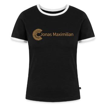 For Jonas Maximilian - Women's Ringer T-Shirt - black/white - Front - Selfina (174cm)