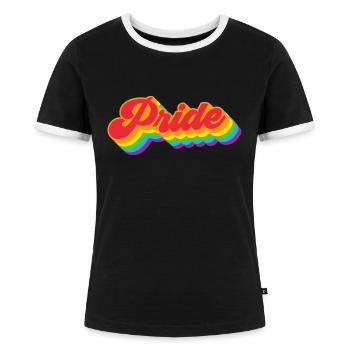 Pride | LGBTQIA+ | Show some love - Frauen Kontrast-T-Shirt - Schwarz/Weiß - Vorne - Selfina (174cm)