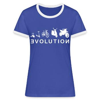 Evolution Biker 2-Motorcycle Cross Enduro - Women's Ringer T-Shirt - blue/white - Front