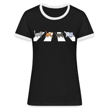 the kittens - T-shirt contrasté Femme - noir/blanc - Devant - Selfina (174cm)