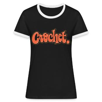 CROCHET - Frauen Kontrast-T-Shirt - Schwarz/Weiß - Vorne - Selfina (174cm)