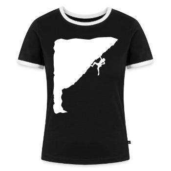 Climber - Women's Ringer T-Shirt - black/white - Front - Selfina (174cm)