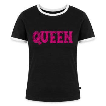 QUEEN - T-shirt contrasté Femme - noir/blanc - Devant - Selfina (174cm)