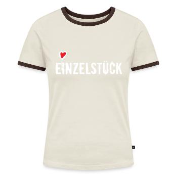 Einzelstück - Frauen Kontrast-T-Shirt - Blau/Weiß - Vorne