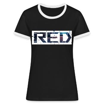 rood - Vrouwen contrastshirt - zwart/wit - Voor - Selfina (174cm)