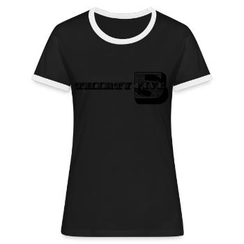 35th Birthday Gift Ideas for Him Men Shirt - Women's Ringer T-Shirt - black/white - Front - Selfina (174cm)