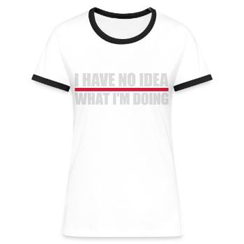 Aucune idée - T-shirt contrasté Femme - bleu/blanc - Devant