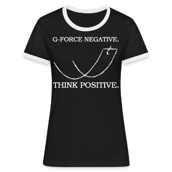 Pilatus B4 neu - Frauen Kontrast-T-Shirt - Schwarz/Weiß - Vorne - Selfina (174cm)
