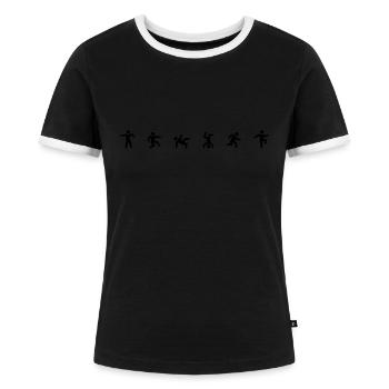 Dancemoves - 1 Farb Vektor - Frauen Kontrast-T-Shirt - Schwarz/Weiß - Vorne - Selfina (174cm)