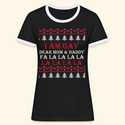 Gay Christmas sweater - Koszulka damska z kontrastowymi wstawkami
