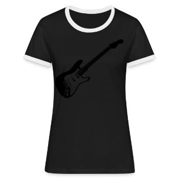 Chitarra elettrica - Maglietta Contrast da donna - nero/bianco - Fronte - Selfina (174cm)