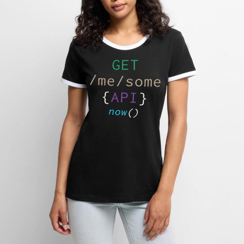 Cadeau informatique de programmation API disant T-shirt contrasté Femme