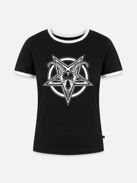 Sceau de Baphomet - T-shirt contrasté Femme - noir/blanc
