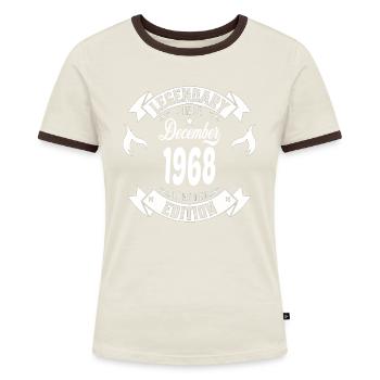Legendär seit Dezember 1968 - Frauen Kontrast-T-Shirt - Blau/Weiß - Vorne