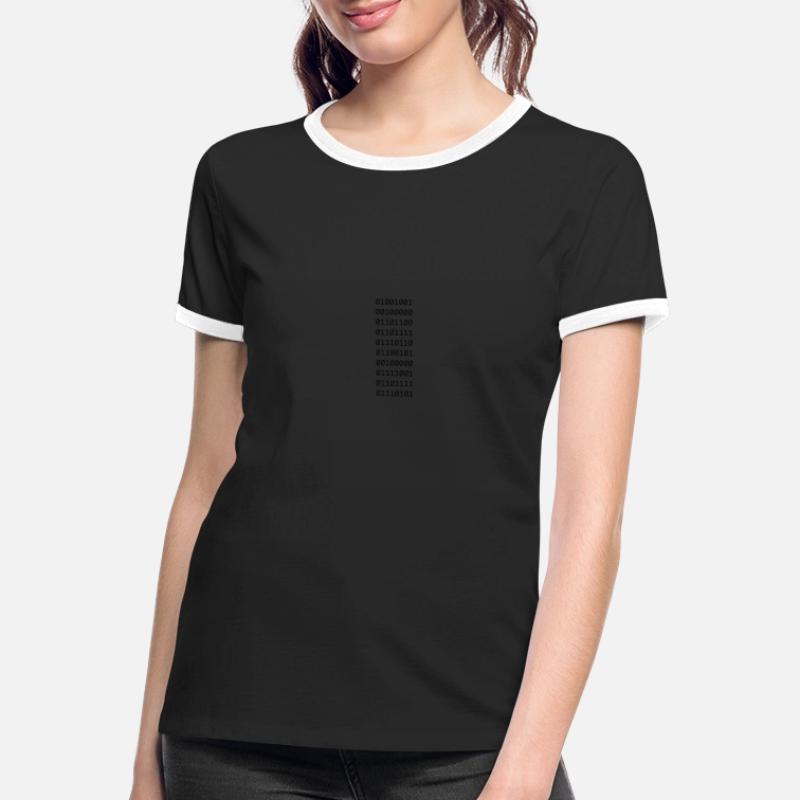 "I LOVE YOU" in binary code. Women's Ringer T-Shirt