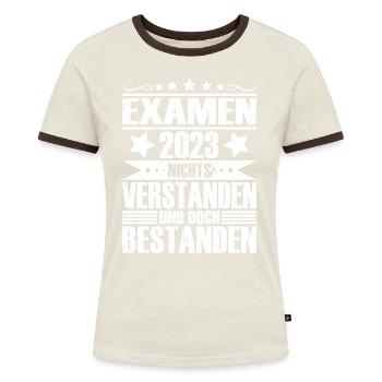 Examen 2023 - Frauen Kontrast-T-Shirt - Blau/Weiß - Vorne