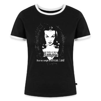 Vampirkönigin des Grauens - Frauen Kontrast-T-Shirt - Schwarz/Weiß - Vorne - Selfina (174cm)