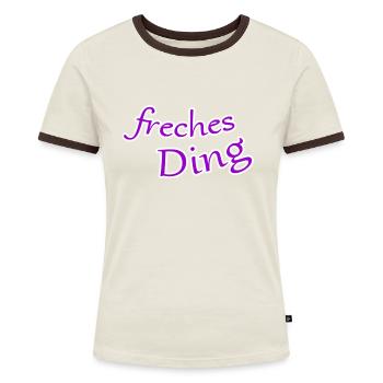 freches Ding - Frauen Kontrast-T-Shirt - Blau/Weiß - Vorne