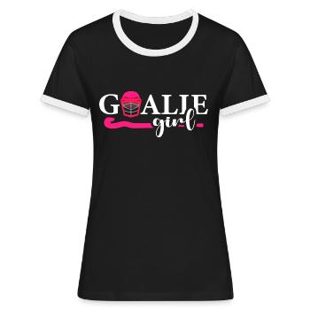 Feldhockey Hockey-torwart Hockey Goalie-Girl - Frauen Kontrast-T-Shirt - Schwarz/Weiß - Vorne - Selfina (174cm)