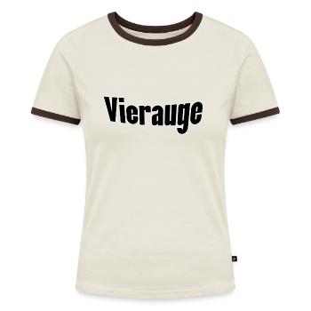 Vierauge - Frauen Kontrast-T-Shirt - Blau/Weiß - Vorne