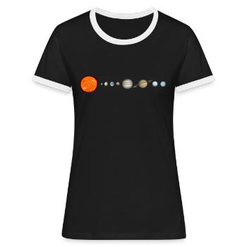 Système solaire - T-shirt contrasté Femme - noir/blanc - Devant - Selfina (174cm)