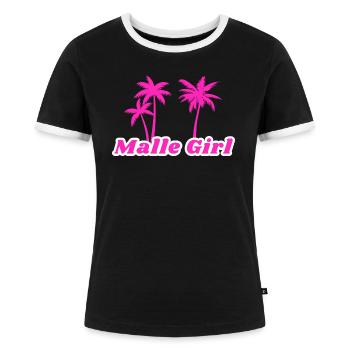 Malle Girl Party Shirt - Frauen Kontrast-T-Shirt - Schwarz/Weiß - Vorne - Selfina (174cm)