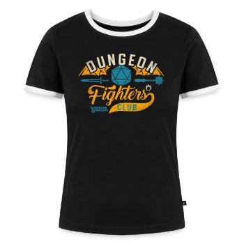 Dungeons And Dragons Dungeon Fighter Club - Frauen Kontrast-T-Shirt - Schwarz/Weiß - Vorne - Selfina (174cm)