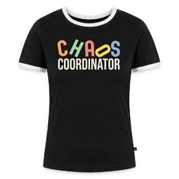 Coordinatrice du chaos des femmes - T-shirt contrasté Femme - noir/blanc - Devant - Selfina (174cm)