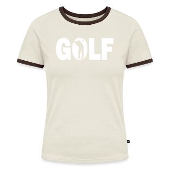 Golf Aktivität - Golfer Golferin Golfanlage - Frauen Kontrast-T-Shirt - Blau/Weiß - Vorne