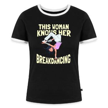 Breakdance Breakdancer Breakdancing - T-shirt contrasté Femme - noir/blanc - Devant - Selfina (174cm)